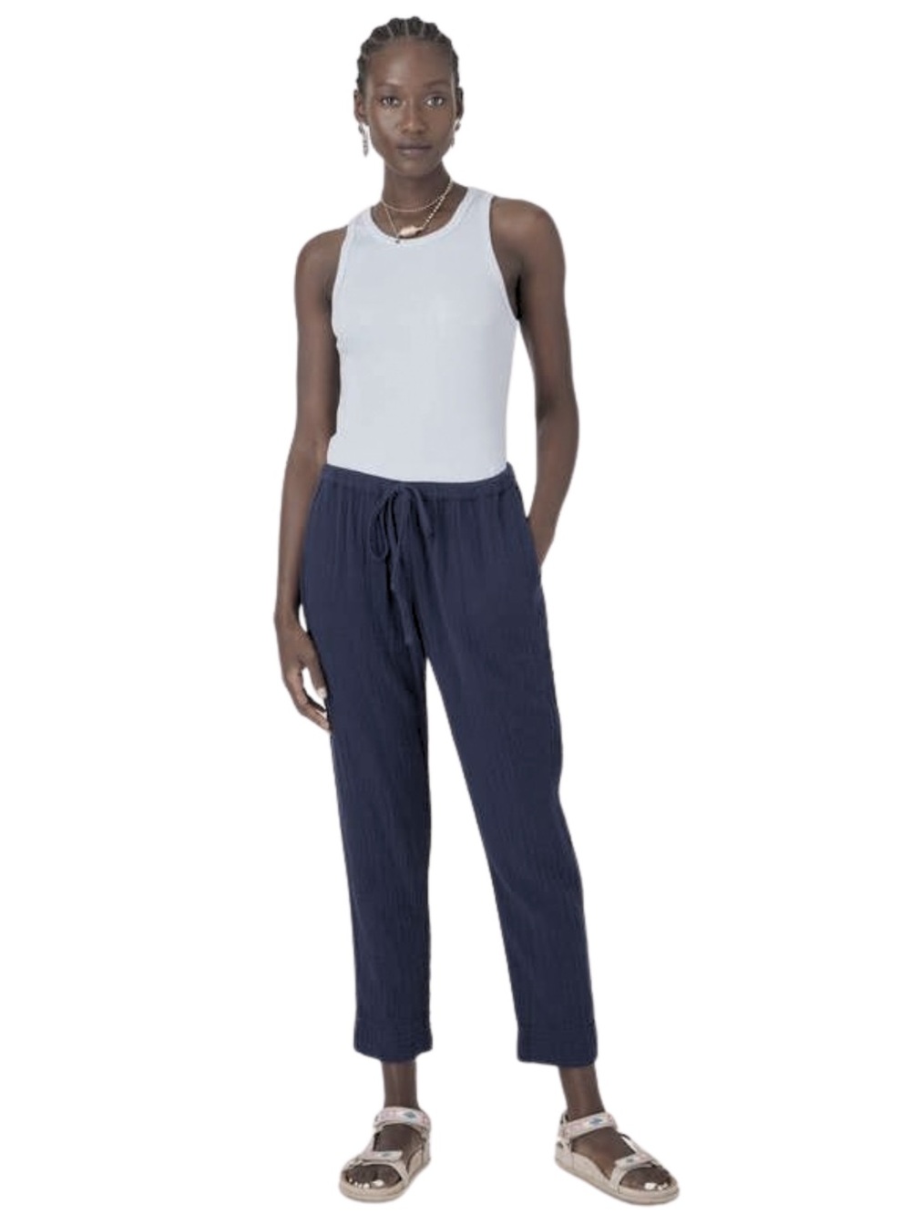 Xirena Navy Jordyn Gauzy Resortwear Beach Lightweight Tie Waist Pant Size XS - Picture 2 of 12